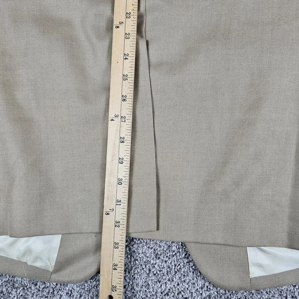 Jos A Bank Blazer Sport Coat Mens 44L Beige Wool Silk Blend Two Button Notch